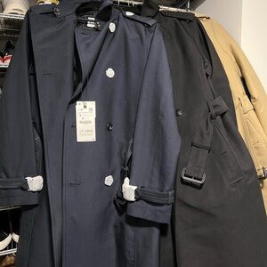 Zara Men's Elegant Navy and Black Trench Coats